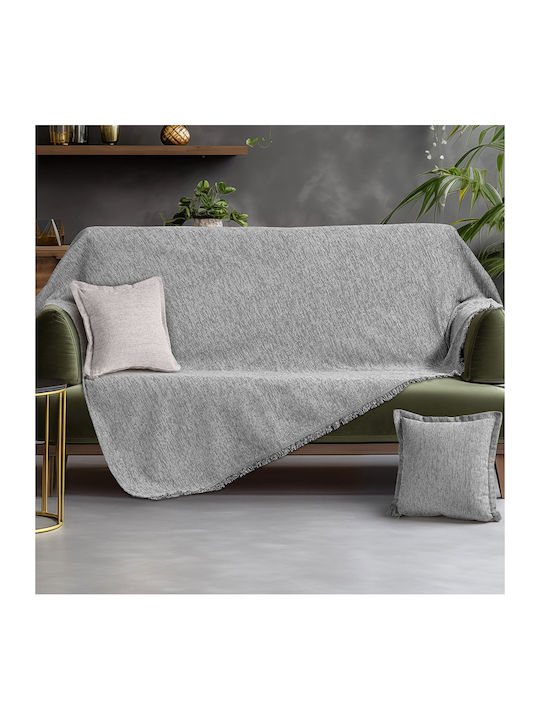 Beauty Home Throws Set 2 pcs Chenille Gray 8621SEΤ2
