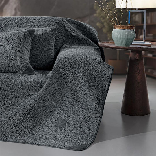 Guy Laroche Lama Ριχτάρι Πολυθρόνας Ζακάρ 170x150εκ. Anthracite 1133086224013