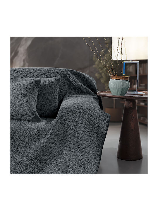 Guy Laroche Lama Ριχτάρι Πολυθρόνας Ζακάρ 170x150εκ. Anthracite 1133086224013