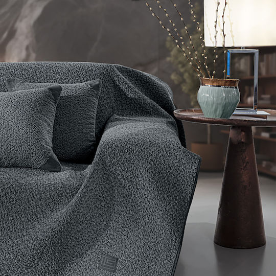 Guy Laroche Lama Ριχτάρι Πολυθρόνας Ζακάρ 170x150εκ. Anthracite 1133086224013