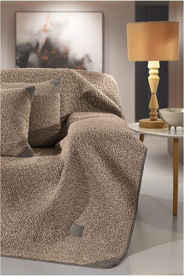 Guy Laroche Lama Ριχτάρι Πολυθρόνας Ζακάρ 170x150εκ. Taupe 1133086224011