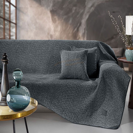Guy Laroche Lama Ριχτάρι Πολυθρόνας Ζακάρ 170x150εκ. Anthracite 1133086224013