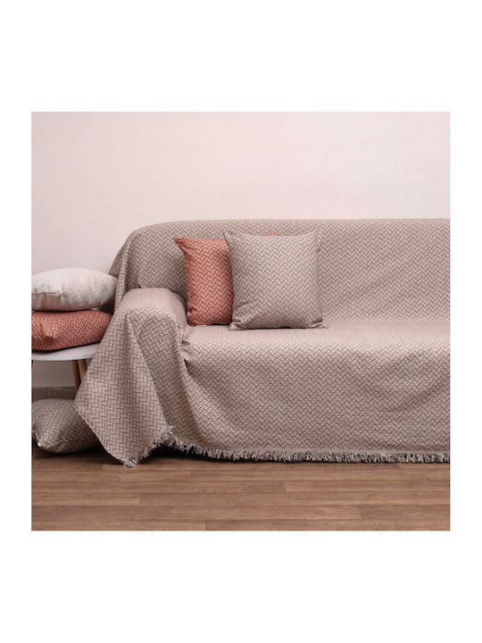 Viopros Three-Seater Sofa Throw Chenille 180x280cm Linen