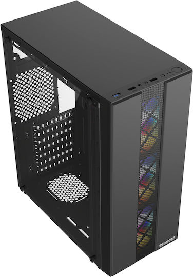 ProGaming JAX Gaming Midi Tower Computer Case with Side Window and ARGB Lighting Black
