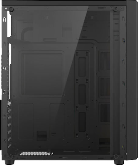 ProGaming JAX Gaming Midi Tower Computer Case with Side Window and ARGB Lighting Black