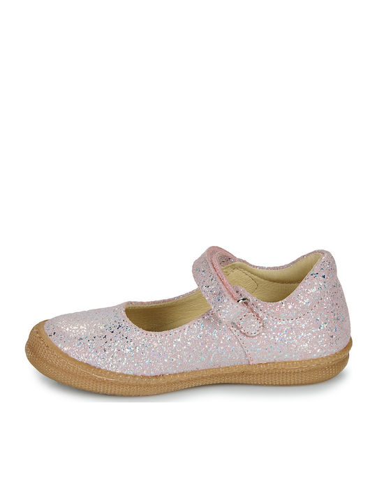 Παιδικές Μπαλαρίνες mit Bügel- und Schleifenverschluss Leder Rosa