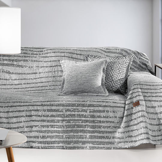 Guy Laroche Sydney Покривка За Триместен Диван Шенил 180x300см Сребрист