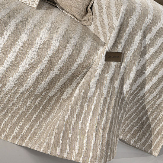 Guy Laroche Norton Armchair Throw 2 Sides Chenille 150x180cm Natural
