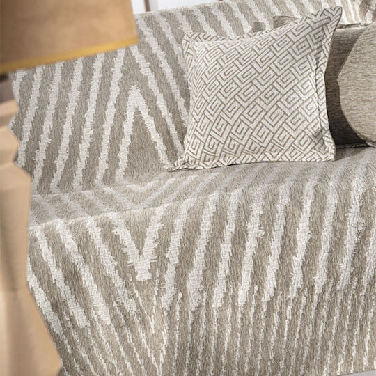 Guy Laroche Norton Armchair Throw 2 Sides Chenille 150x180cm Natural