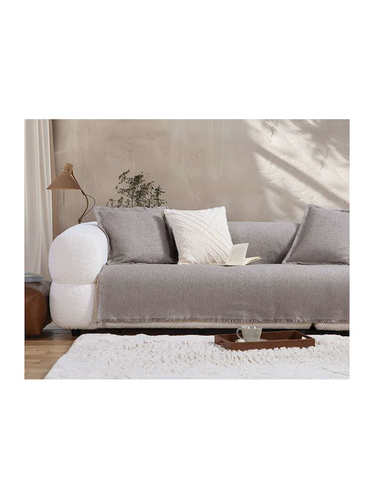 Nef-Nef Homeware Brooklyn Ριχτάρι Πολυθρόνας Ζακάρ 170x180εκ. Silver