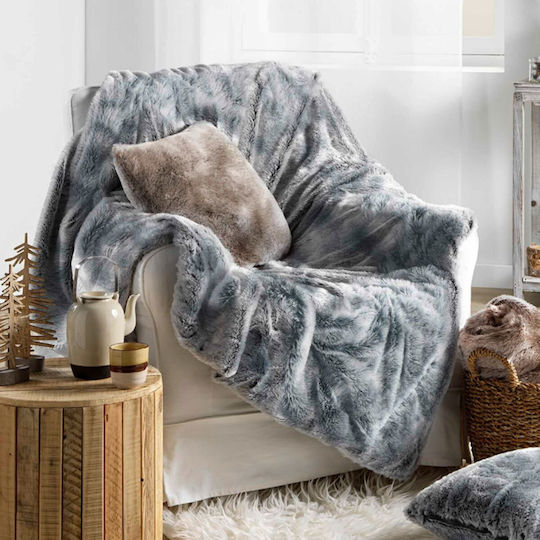 Douceur d'Intérieur Antartic Покривка За Фотьойл Космата 180x220см Сива