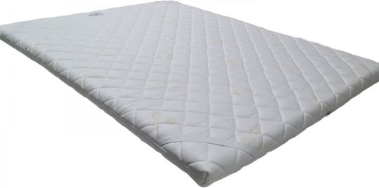 Sleepn'Life Mattress Topper Memory Biocotton Super Double Memory Foam with Removable Cover & Elastic Straps 160x200x5cm