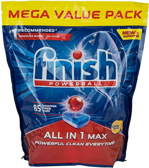 Finish All in One Max 85 Dishwasher Pods Λεμόνι