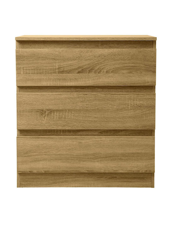 Juniper 3s Wooden Chest of Drawers with 3 Drawers Natural 70x40x77cm