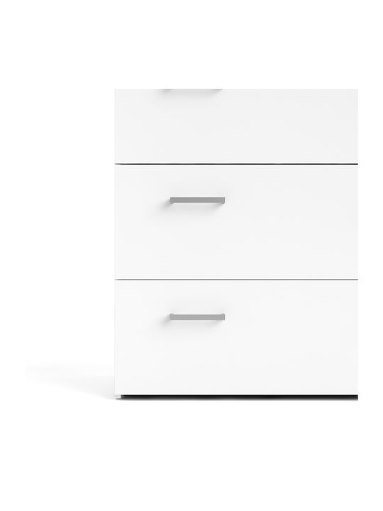 Space Wooden Chest of Drawers with 3 Drawers White 74.1x35.95x69.9cm
