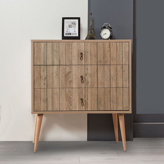 Comoda pentru Dormitor Soho cu 3 sertare Sonoma 80x40x90buc