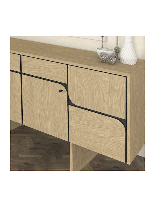 Μπουφές Lava Ξύλινος Rota Oak - Ανθρακί 150x44.6x76cm