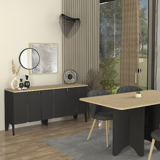 Мебели за съхранение Pedro дървен Anthracite - Rota Oak 150x45x75см