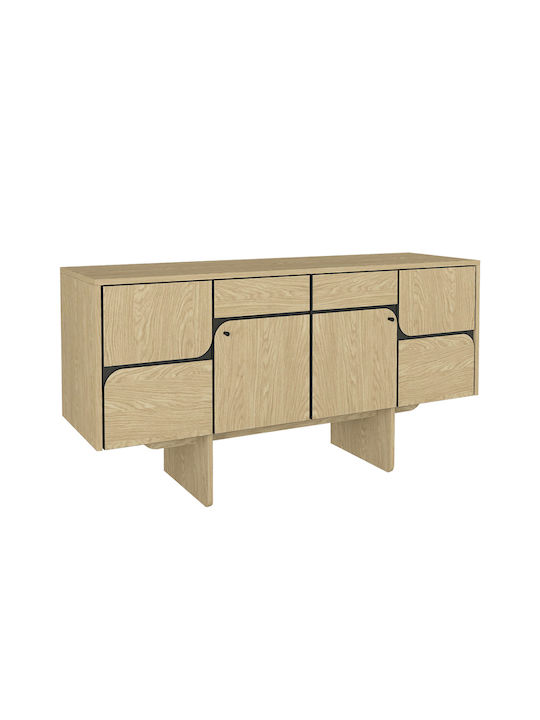 Μπουφές Lava Ξύλινος Rota Oak - Ανθρακί 150x44.6x76cm
