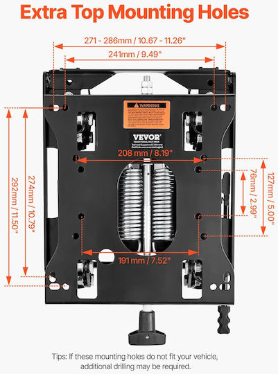 Vevor Universal Seat Suspension Kit Slider Track Ταιριάζει Τρακτέρ Χλοοκοπτικής