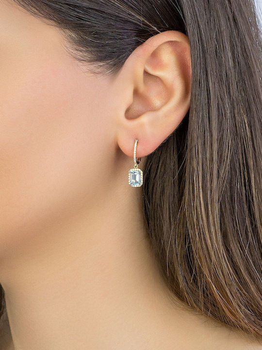 Kiriakos Gofas Σετ με Κολιέ & Σκουλαρίκια από Χρυσό 18K με Πέτρες