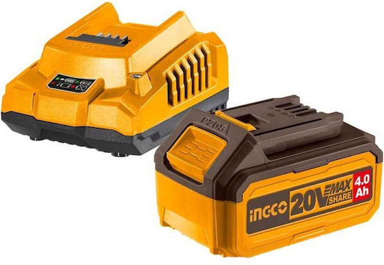 Ingco Brushless Impact Wrench Battery 20V 2x4Ah with Socket 1/2"
