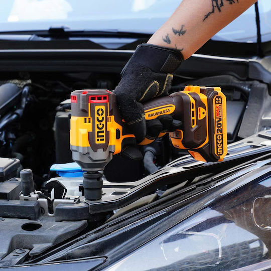 Ingco CIWLI2040 Brushless Impact Wrench Battery 20V 2x2Ah with Socket 1/2"