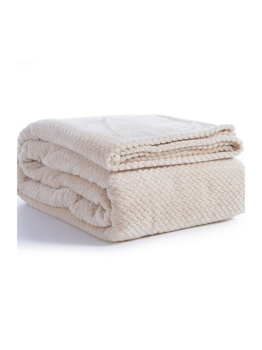 Nef-Nef Homeware Worth Blanket Fleece Single 160x220cm Ecru