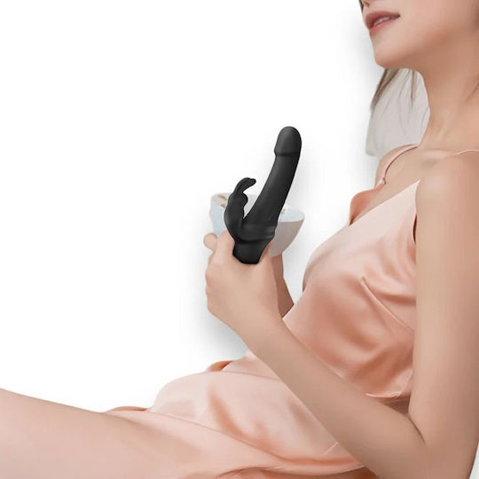 SMD Bunnie Hero, Clitoral Stimulation and G Spot Vibrator 2-in1, με 10 Vibrating Modes Mini Δονητής Rabbit 10cm Μαύρος