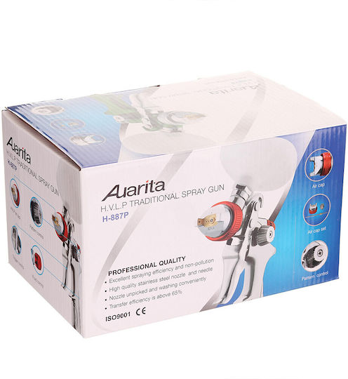 Auarita Πιστόλι Βαφής Αέρος HVLP Άνω Δοχείου 2.5mm