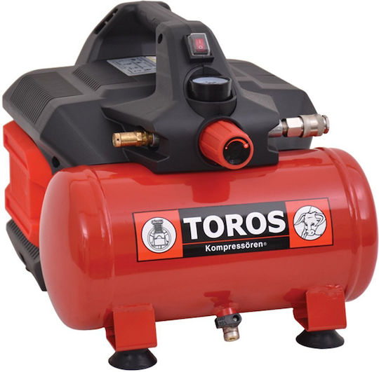 Toros Oil-free Silent Air Compressors 78dB with Power 1hp and Airtank 6lt