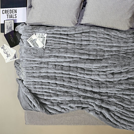 Kentia Lilah Κουβέρτα Γούνινη King Size 260x230εκ. Γκρι