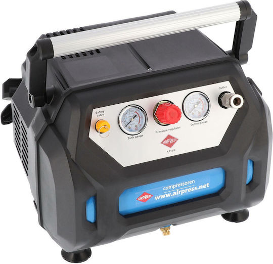 Airpress Μονοφασικό Κομπρεσέρ Αέρος 76dB με Ισχύ 1.5hp και Αεροφυλάκιο 6lt