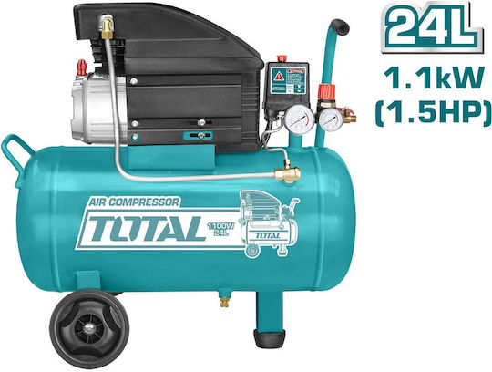 Total Single-Phase Air Compressors 96dB with Power 1.5hp and Airtank 24lt TC202461E