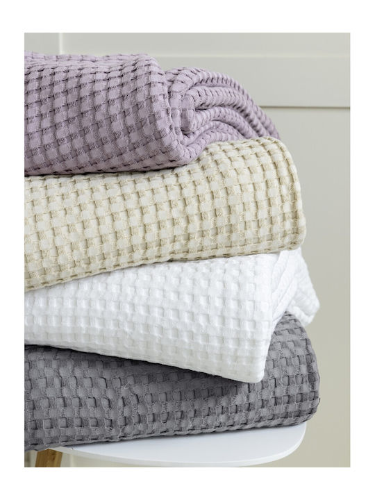 Nima Comfy Pique Blanket Single 160x240cm Snow White