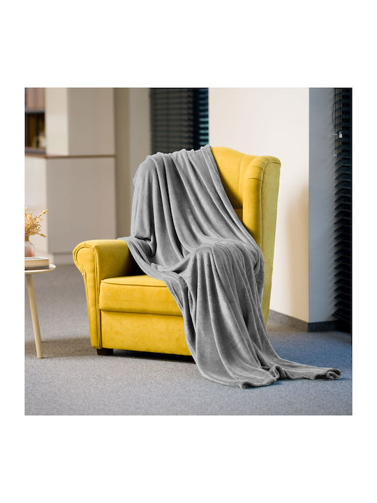 Teesa Κουβέρτα Fleece Διπλή 200x220εκ. Gray