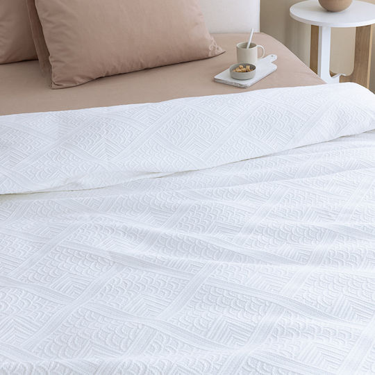 Palamaiki Carla Pique Blanket Single 170x260cm White