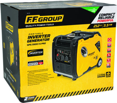 FFG GPG 3500iE Pro Leise Generators Inverter Benzin mit Kickstart, Rädern und maximaler Leistung 4.5kVA