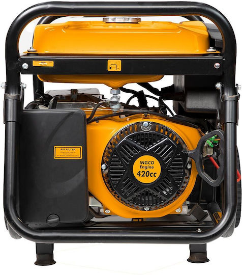 Ingco Generator Benzină (în patru timpi) Patru timpi cu Autostart, Roți și Putere Maximă 6.5kVA