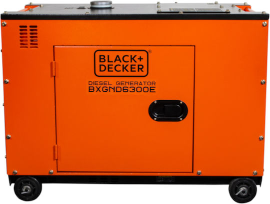 Black & Decker Тиха Генератор Дизел с Миза, Гуми и Максимална Мощност 7.5kVA