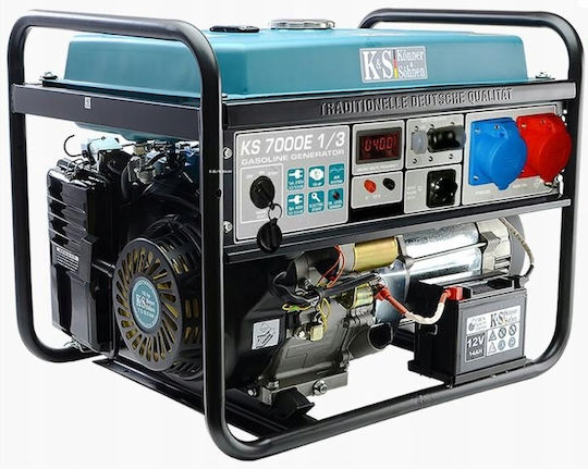 Könner & Söhnen Three-phase Generator Gasoline Four-stroke with Handle and Maximum Power 5kVA