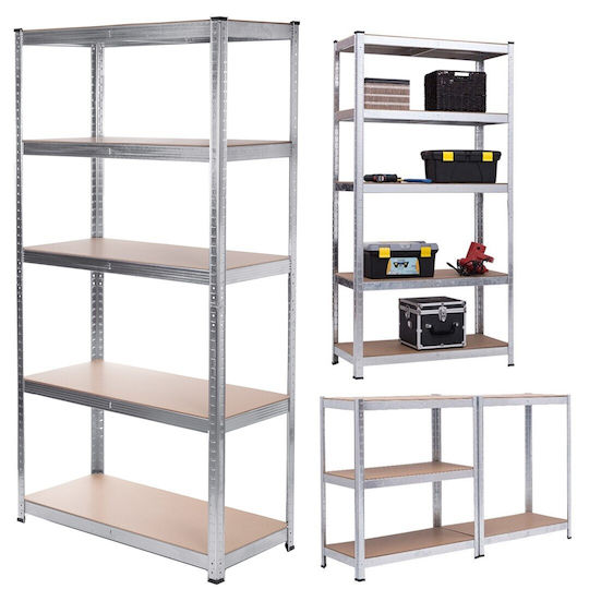 Green Blue Dexion Galvanized Shelf 90x40x180cm with 5 Shelves Total Load Capacity 875kg