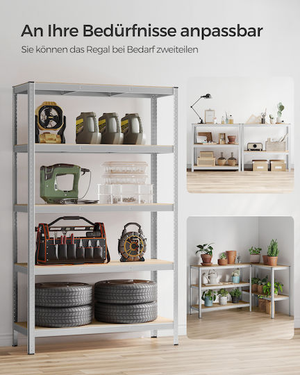 Songmics Ραφιέρα Dexion 120x60x200εκ. με 5 Ράφια Συνολικής Αντοχής 875kg