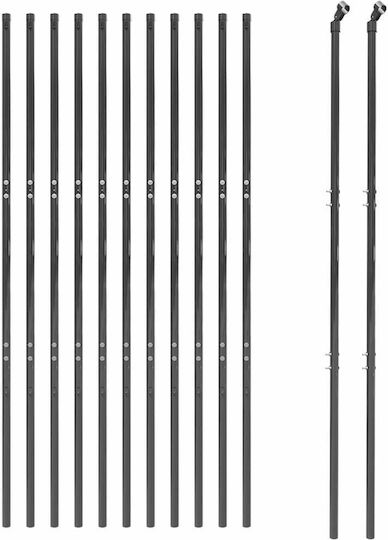 vidaXL Plasă de sârmă Galvanizat cu Îmbrăcăminte din PVC Module Gri 2.2x25m
