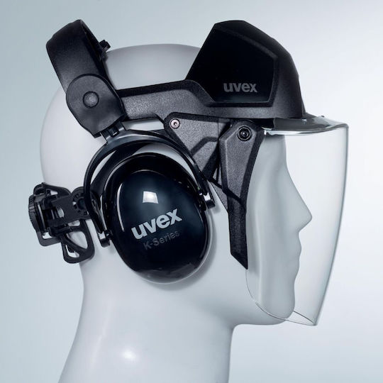 Uvex 9790212 Каска Строителна площадка с ушни защити Черен