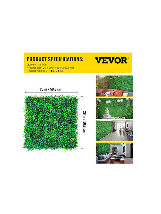 Vevor Panou Foliage Artificial 50.8x50.8cm 12 Buc
