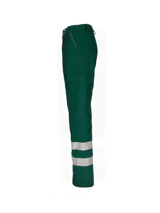 Valento Drill Reflective Work Trousers Green