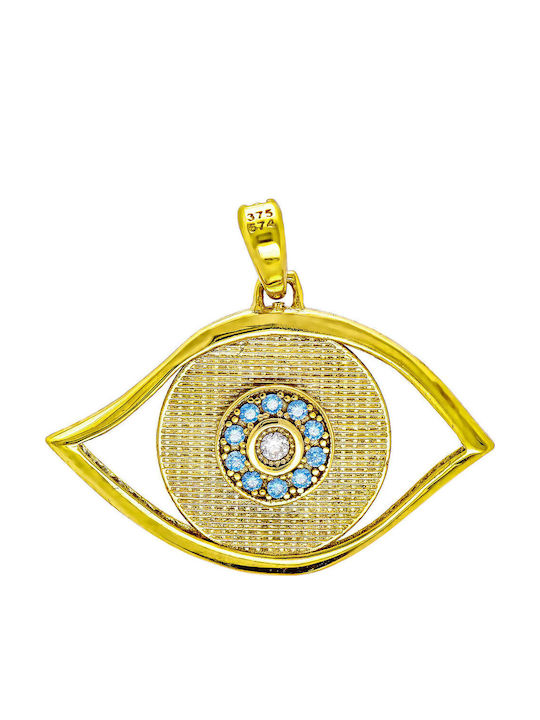 Kiriakos Gofas Pendant Kids Talisman Double Sided made of Gold 9K PR774