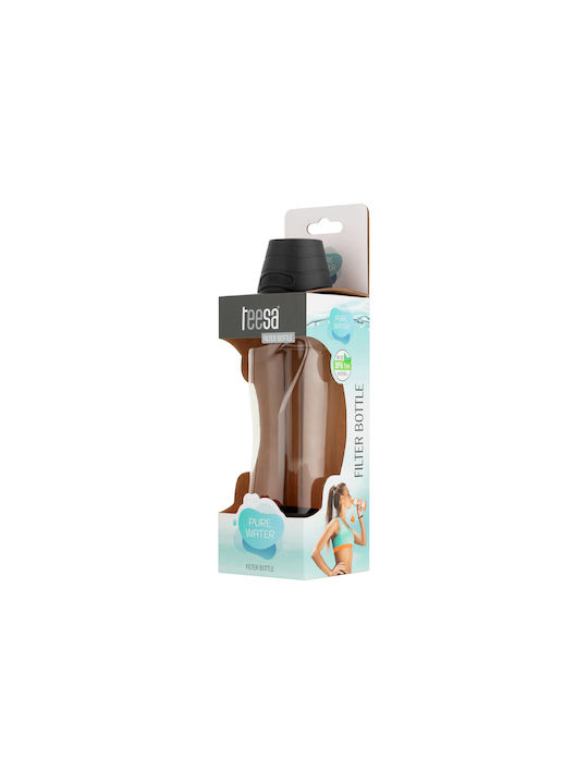 Teesa Wasserflasche mit Filter 550ml Schwarz