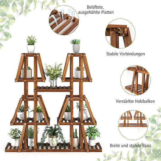Costway Pot Rack Wooden Brown 113cmx27cmx114cmcm.
